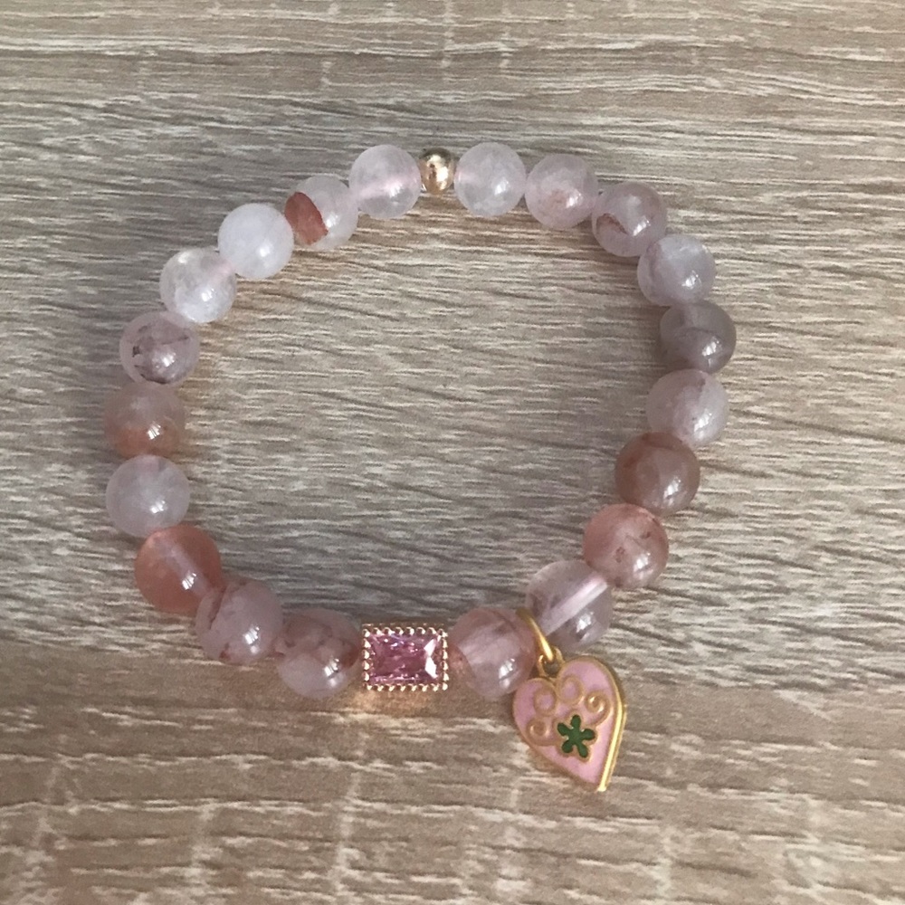 Red Flower Quartz Bracelet